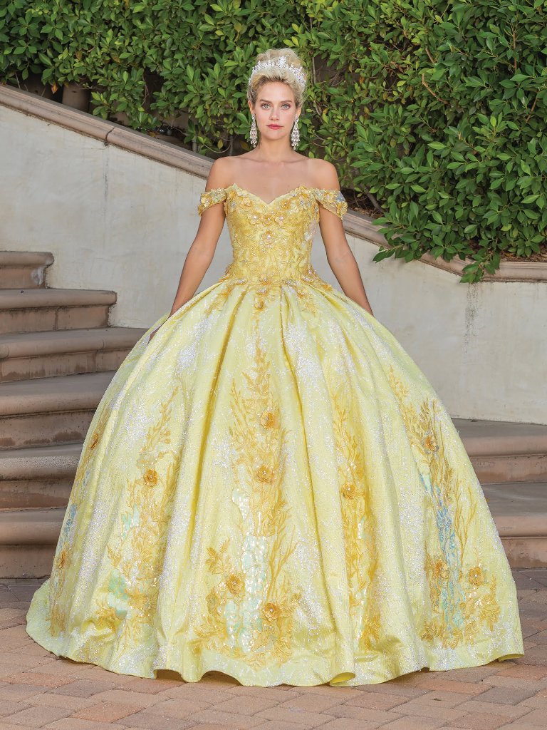 New Yellow Evening Gown Floor Length Formal Elegant Stunning 1772
